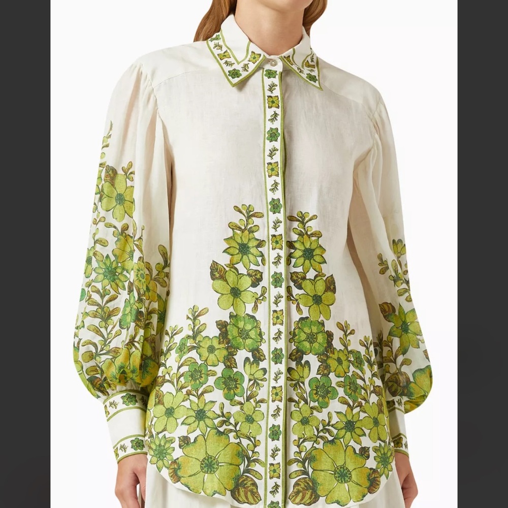 Alemais Green Floral Blouse